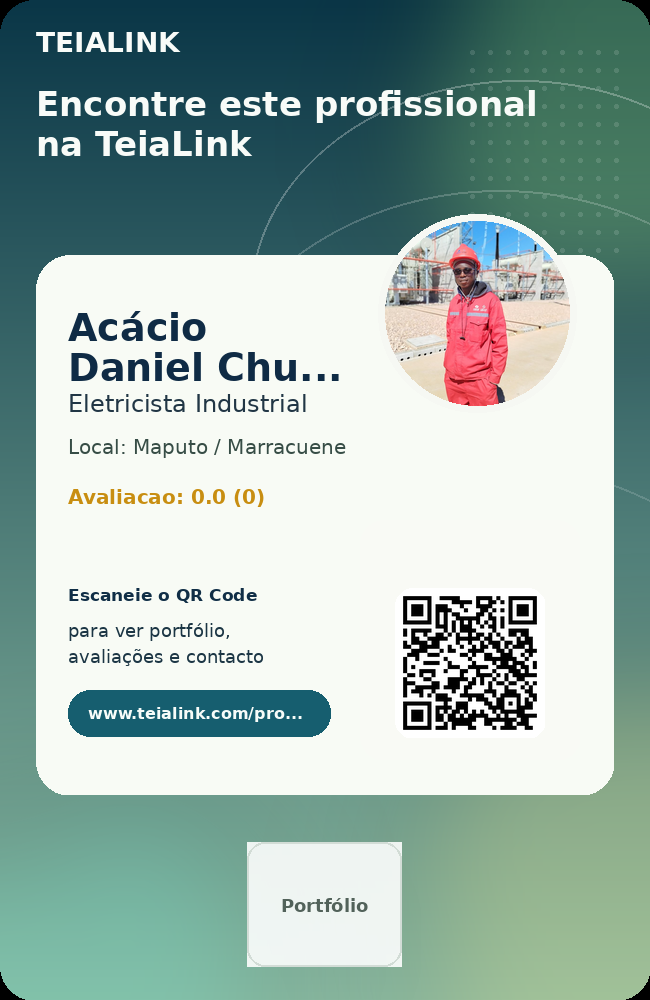 Cartão frente de Acácio Daniel Chumane