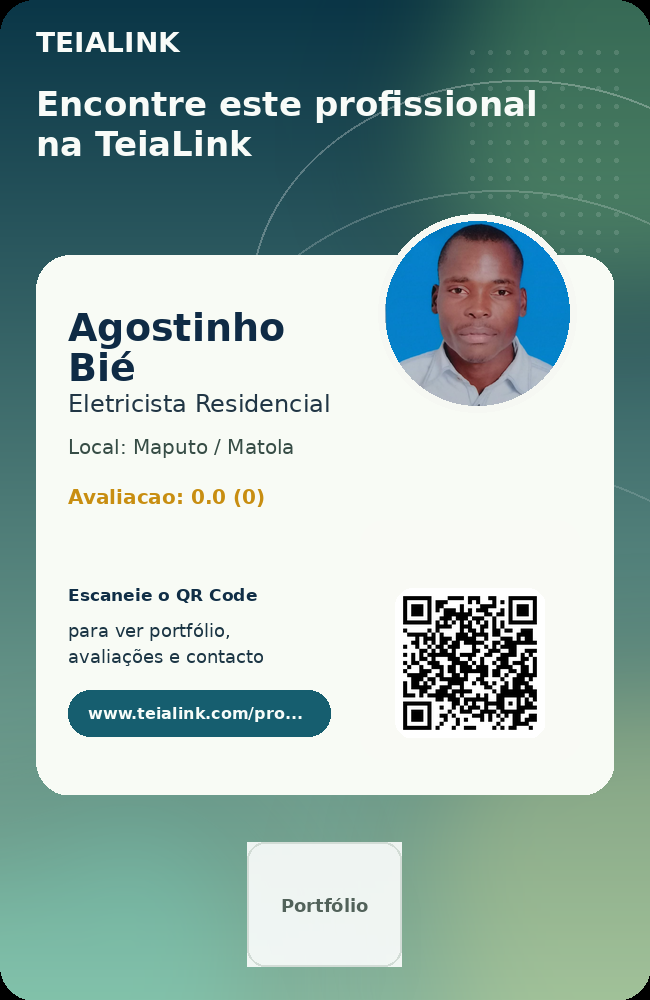 Cartão frente de Agostinho Bié