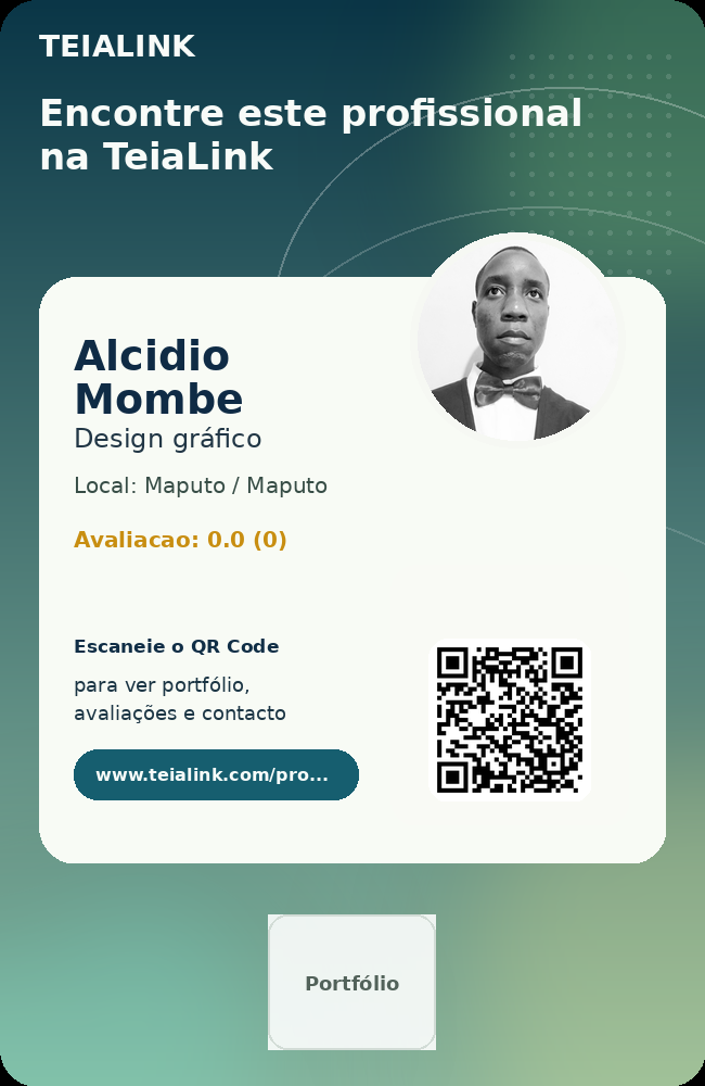 Cartão frente de Alcidio Mombe