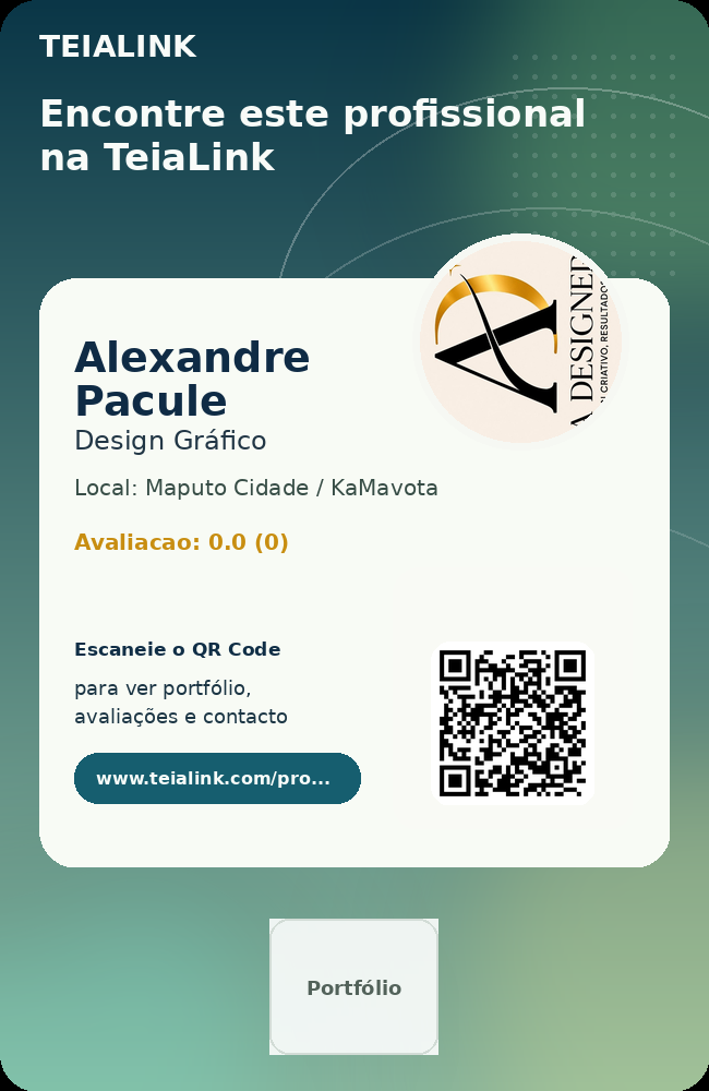 Cartão frente de Alexandre Pacule