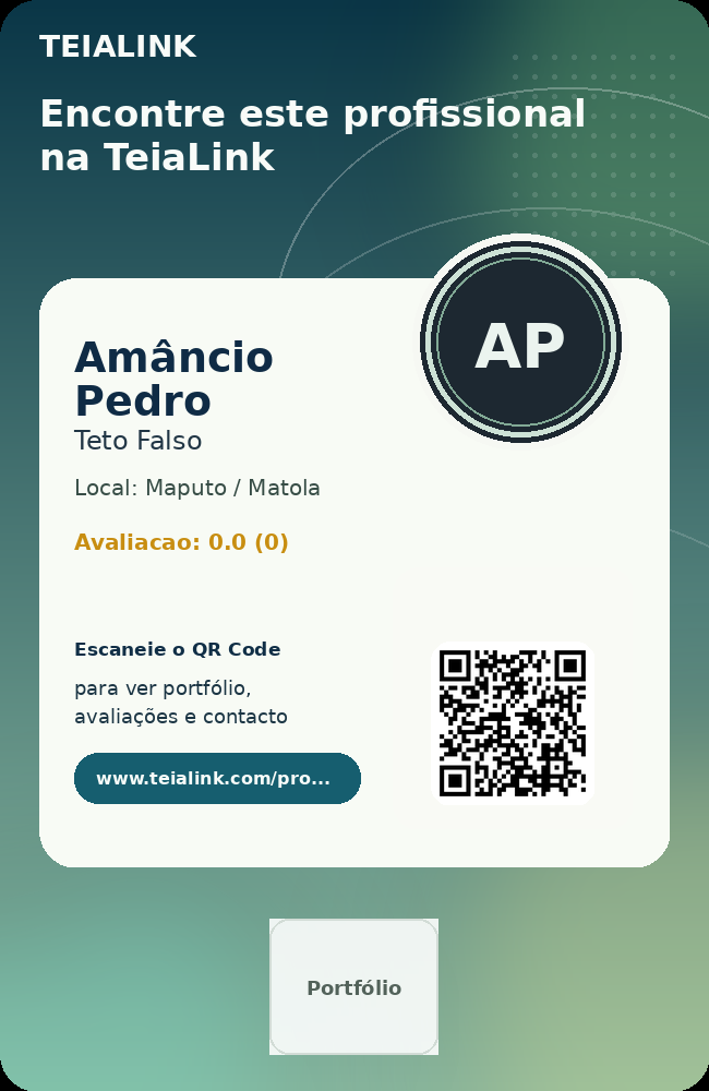 Cartão frente de Amâncio Pedro