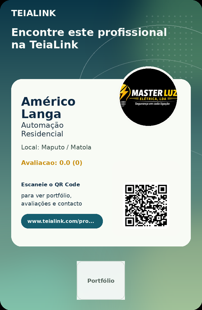 Cartão frente de Américo Langa