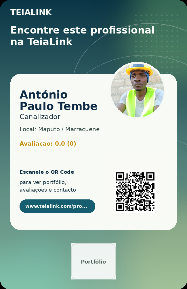 Cartão frente de António Paulo Tembe