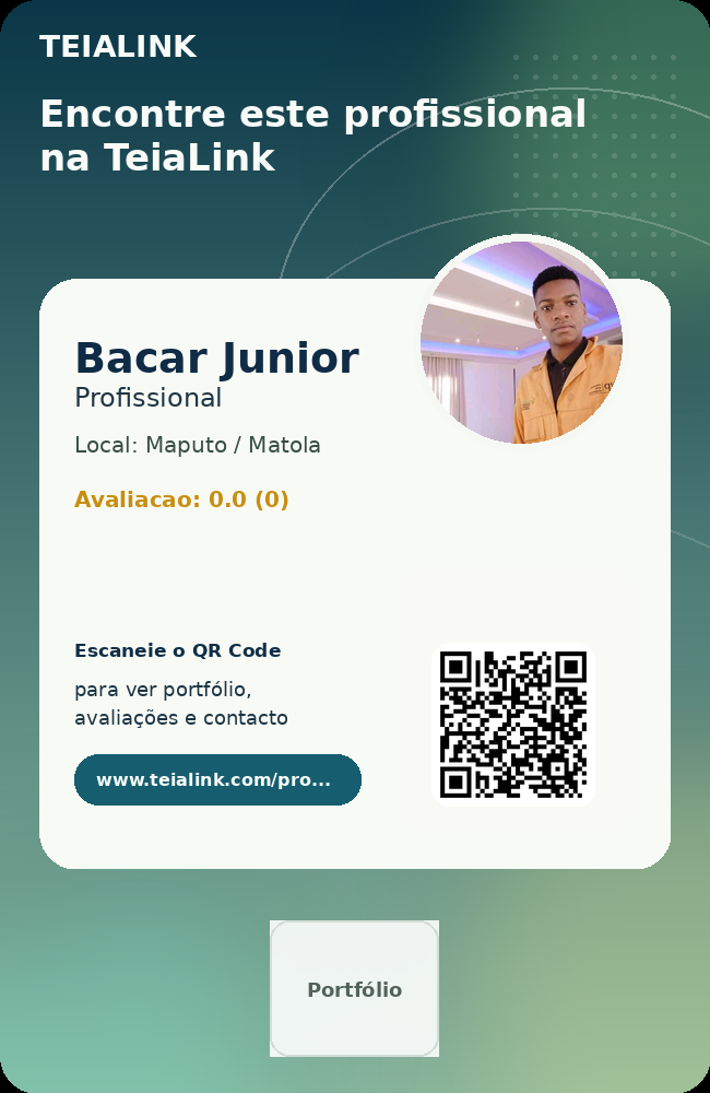 Cartão frente de Bacar Junior