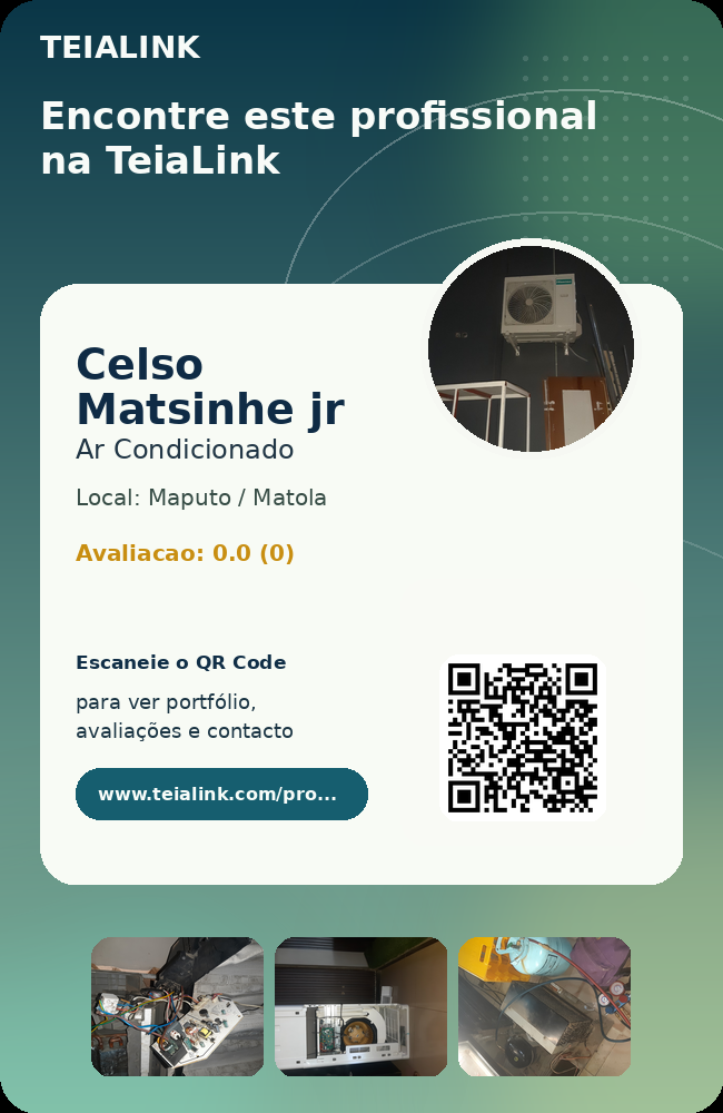 Cartão frente de Celso Matsinhe jr