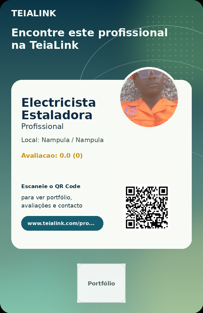 Cartão frente de Electricista Estaladora