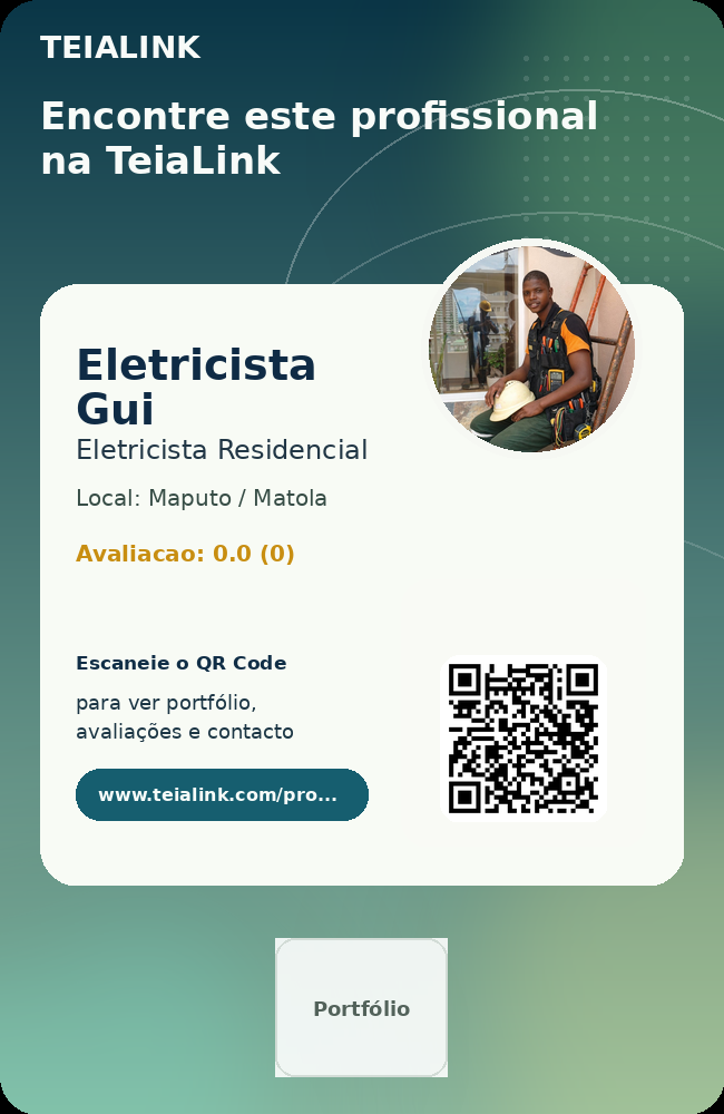 Cartão frente de Eletricista Gui