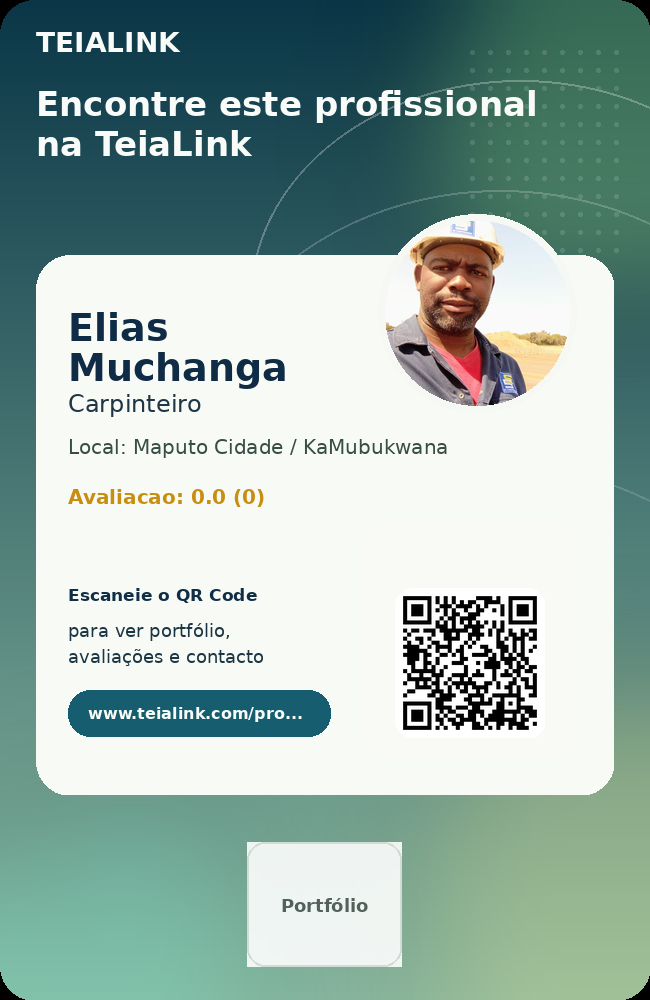 Cartão frente de Elias Muchanga