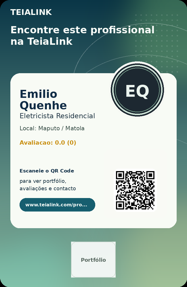 Cartão frente de Emilio Quenhe