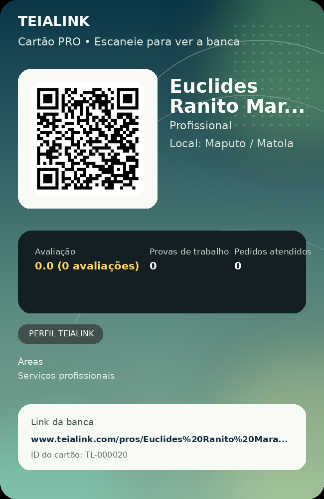 Cartão verso de Euclides Ranito Maranega