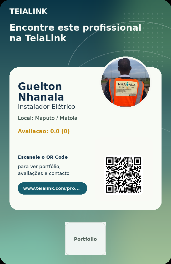 Cartão frente de Guelton Nhanala