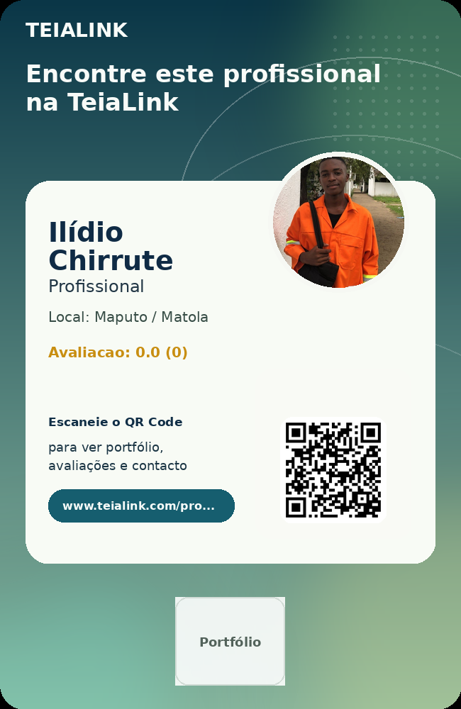 Cartão frente de Ilídio Chirrute