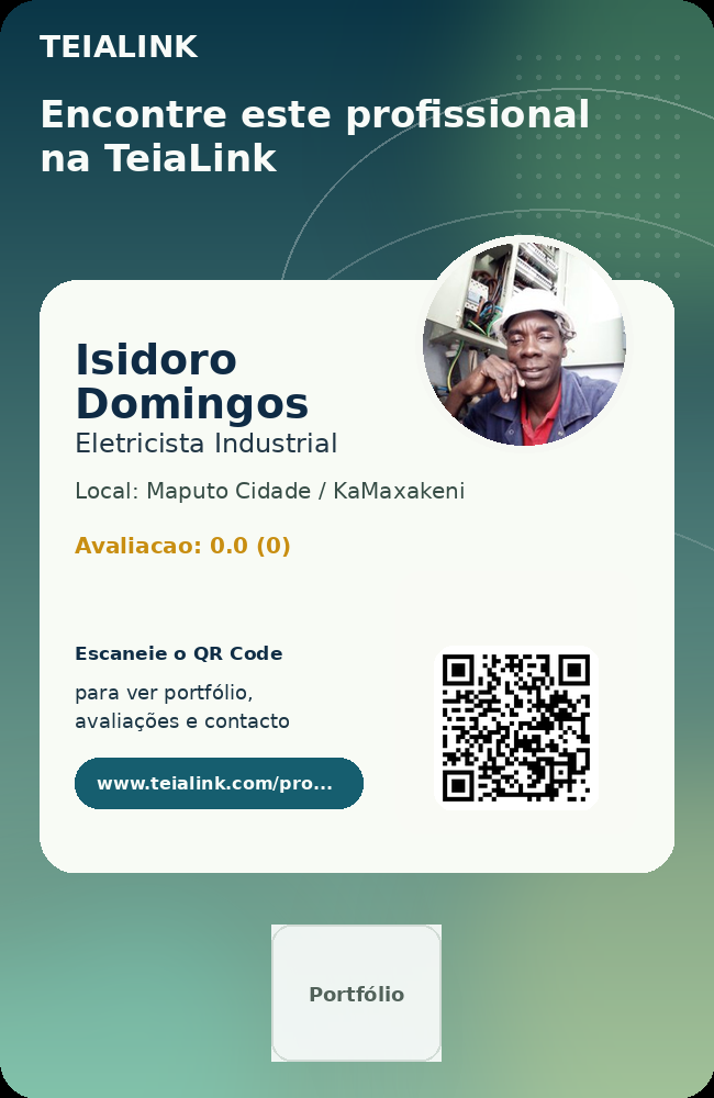 Cartão frente de Isidoro Domingos