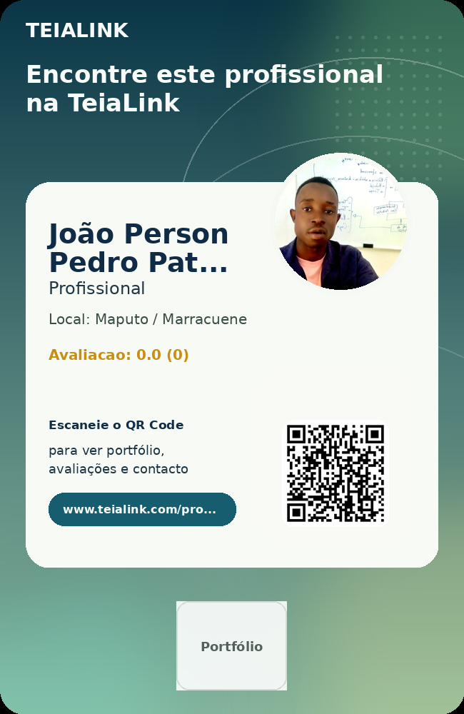 Cartão frente de João Person Pedro Pateguana