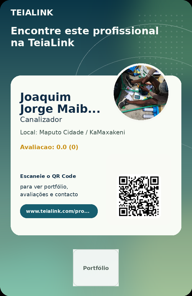 Cartão frente de Joaquim Jorge Maibaze