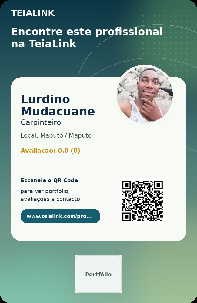 Cartão frente de Lurdino Mudacuane