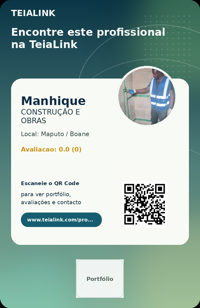 Cartão frente de Manhique