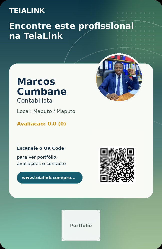 Cartão frente de Marcos Cumbane