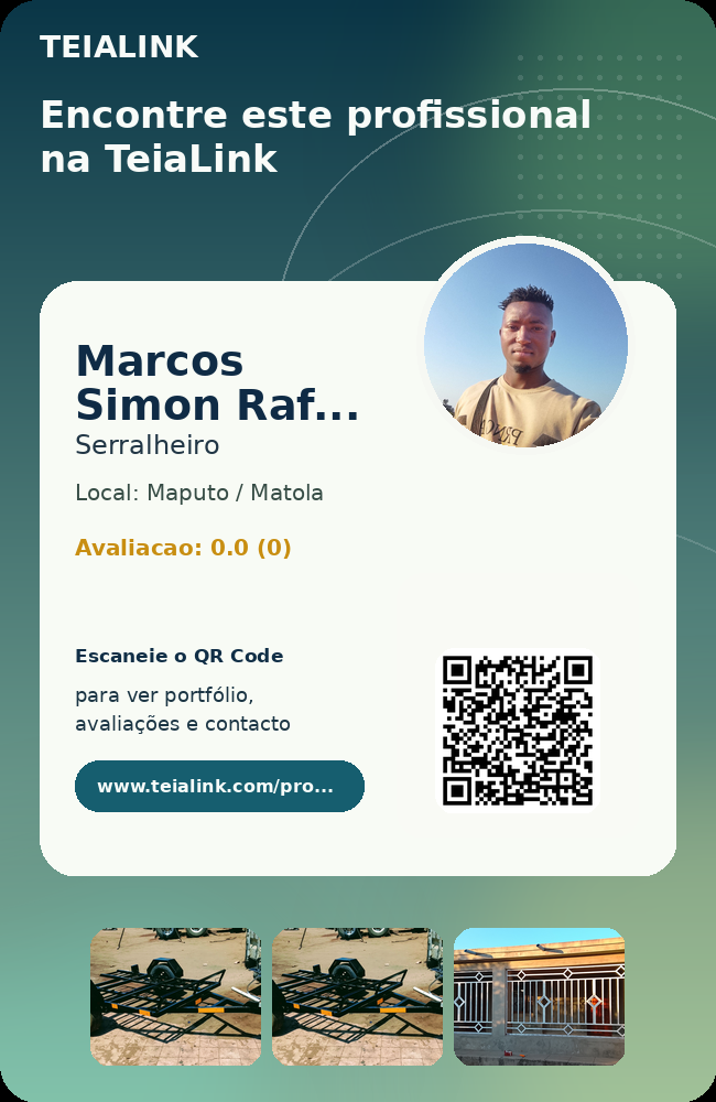 Cartão frente de Marcos Simon Rafael nhabanga