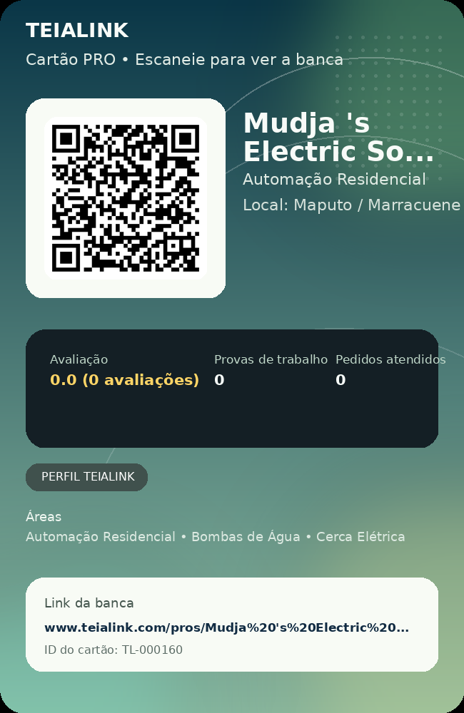 Cartão verso de Mudja 's Electric Solution