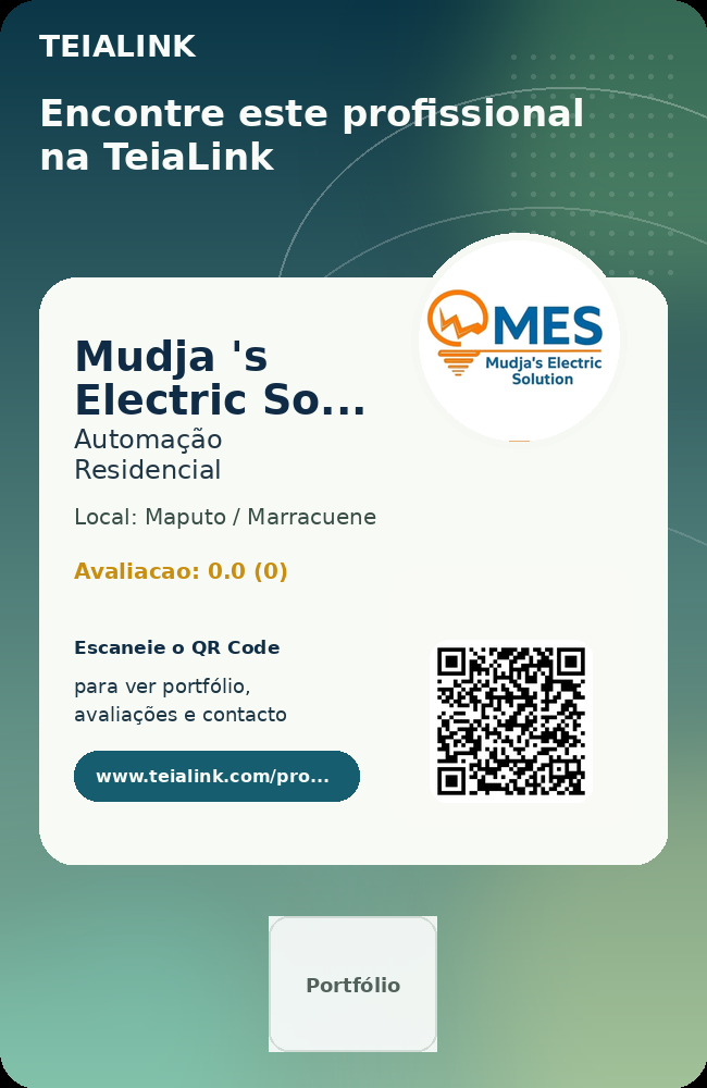 Cartão frente de Mudja 's Electric Solution