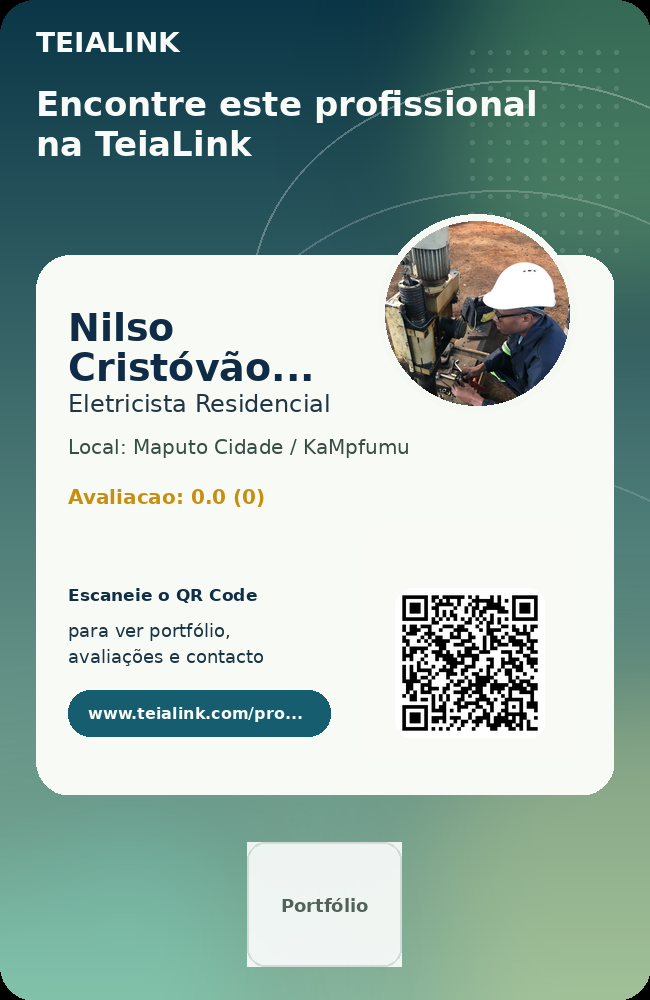 Cartão frente de Nilso Cristóvão Livele