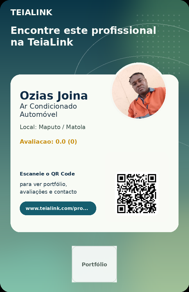 Cartão frente de Ozias Joina