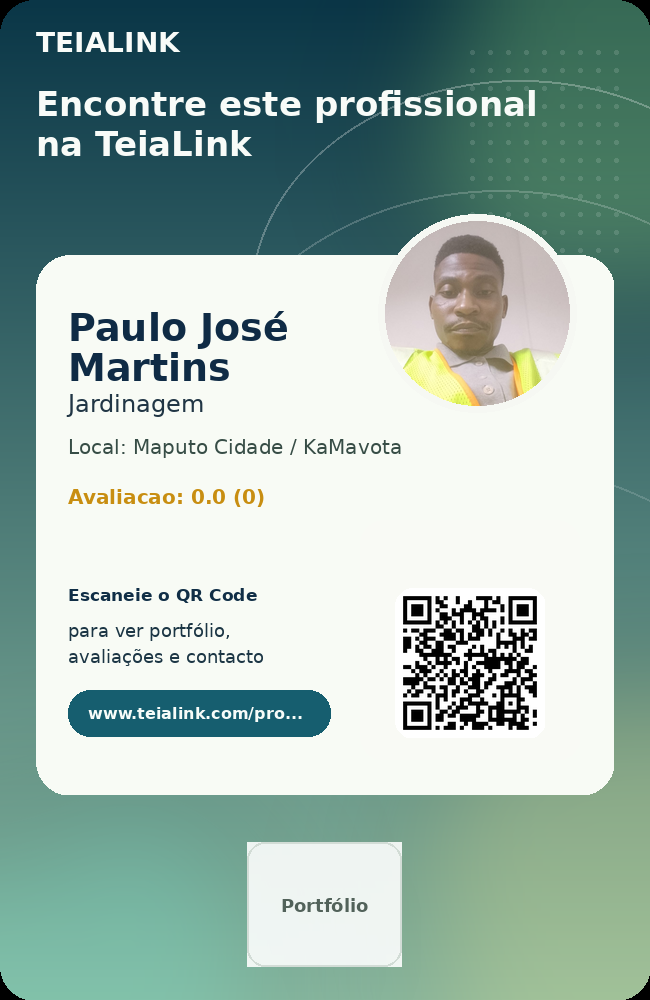 Cartão frente de Paulo José Martins