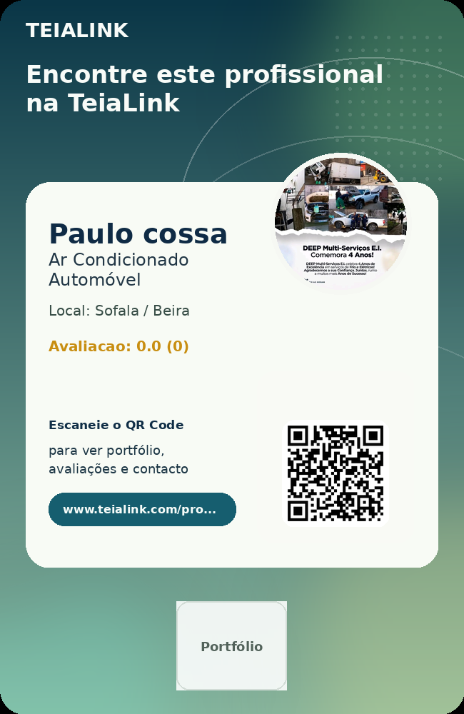 Cartão frente de Paulo cossa