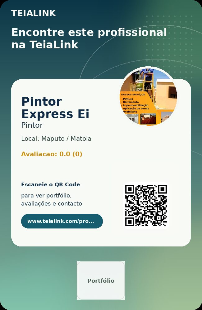 Cartão frente de Pintor Express Ei