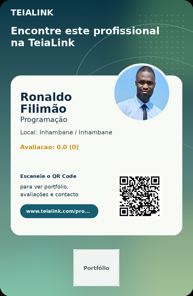 Cartão frente de Ronaldo Filimão