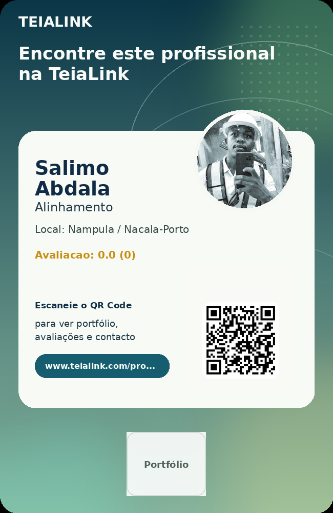 Cartão frente de Salimo Abdala