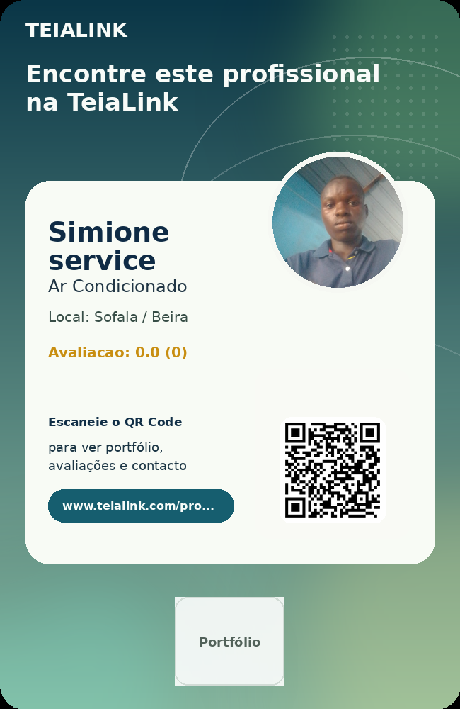 Cartão frente de Simione service