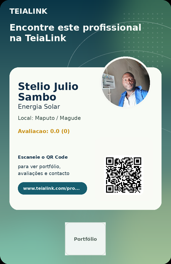 Cartão frente de Stelio Julio Sambo