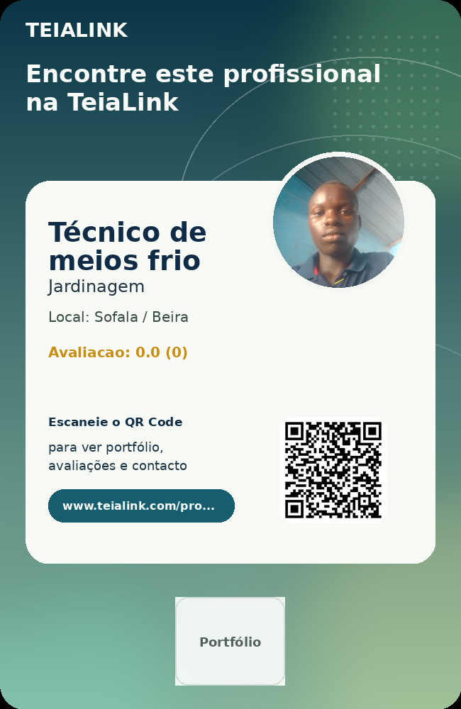 Cartão frente de Técnico de meios frio