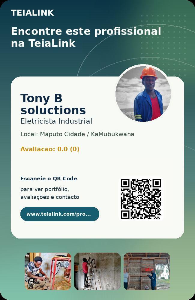 Cartão frente de Tony B soluctions