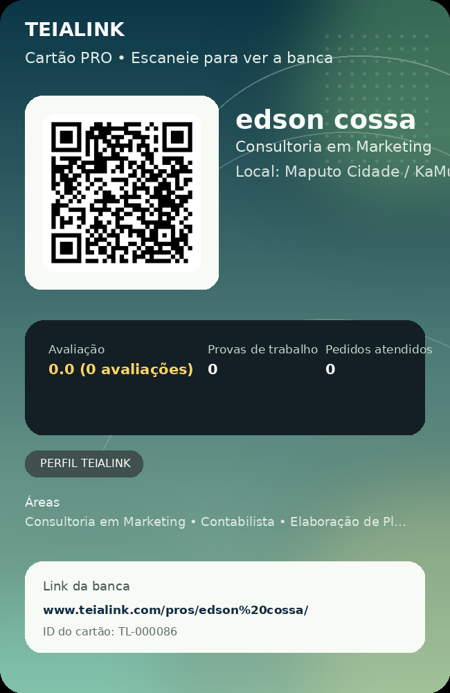 Cartão verso de edson cossa