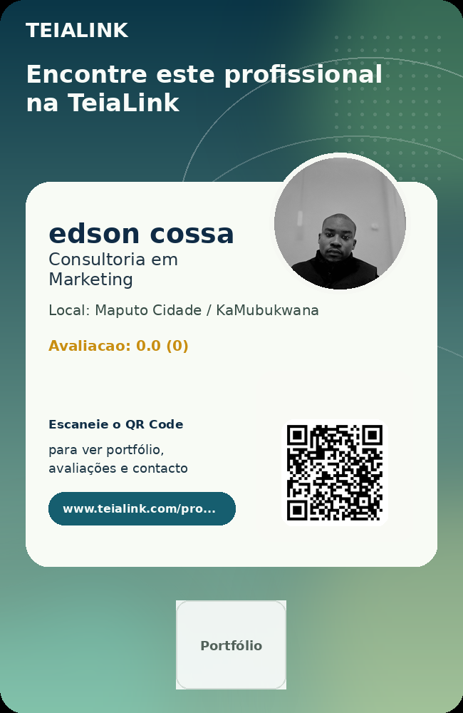 Cartão frente de edson cossa